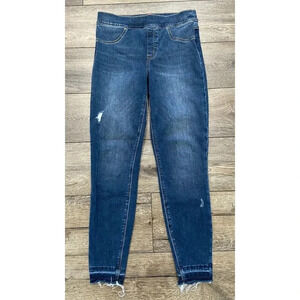 Spanx Jeans Pull On Skinny Slight Distressing Medium M